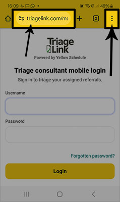 Open the site in Chrome