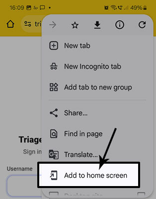 Chrome menu